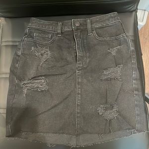 Hollister Ultra High Rise Ripped Denim Skirt